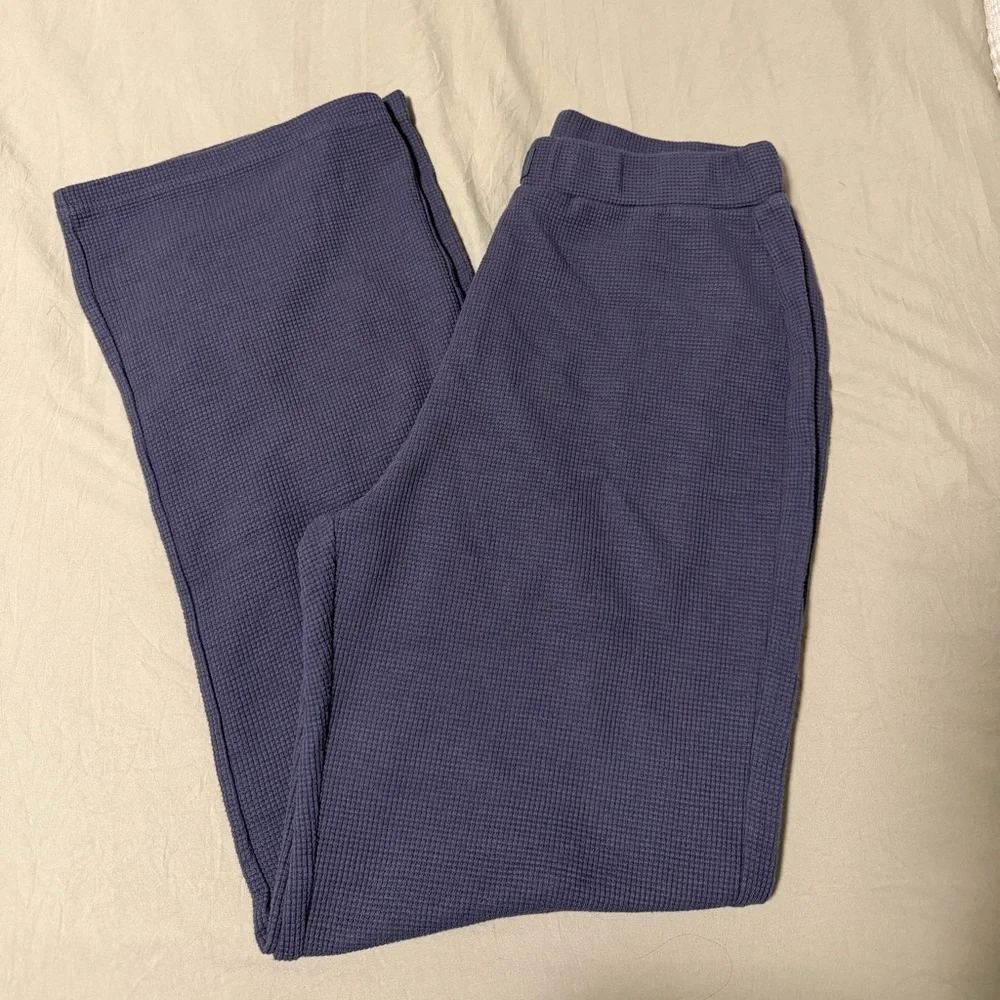 Comfrt Waffle Lounge Pants in Stone Blue - Picture 3 of 5